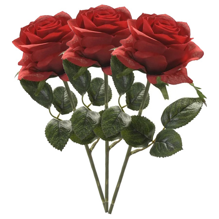 Emerald Kunstbloem roos Simone - rood - 45 cm - decoratie bloemen