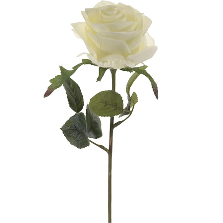 Emerald Kunstbloem roos Simone - wit - 45 cm - decoratie bloemen