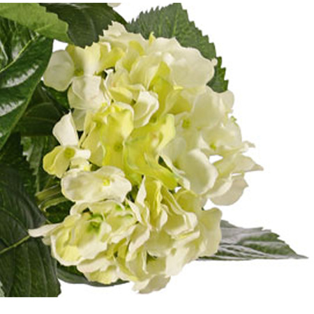 Kunst hortensia wit/groen 36 cm