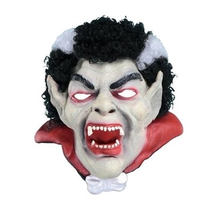 Dracula horror masker met zwart/wit haar