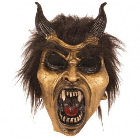 Scary latex mask devil