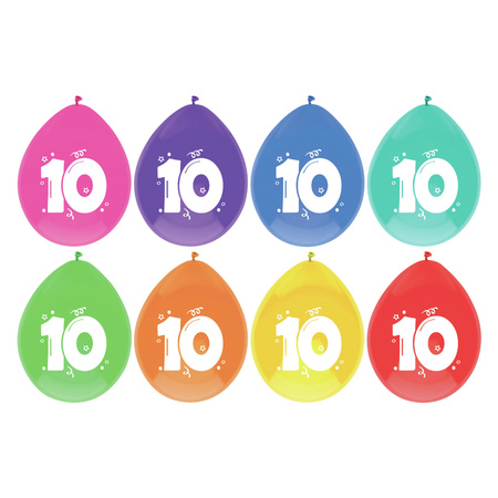 Leeftijd verjaardag thema 10 jaar pakket ballonnen/vlaggetjes