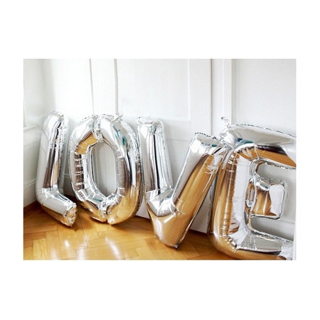 Mega grote zilveren ballon letter E