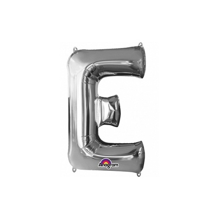 Mega grote zilveren ballon letter E