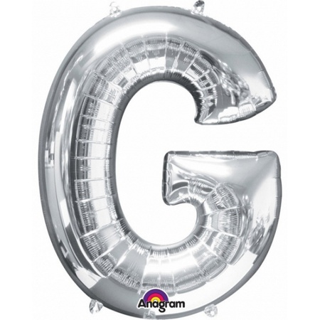 Mega grote zilveren ballon letter G