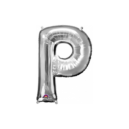 Mega grote zilveren ballon letter P