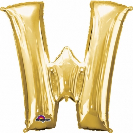 Mega grote gouden ballon letter W