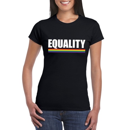 Gay Pride lesbo shirt zwart Equality dames