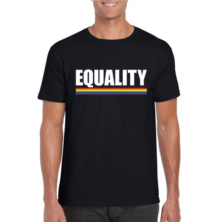 Gay Pride homo shirt zwart Equality heren