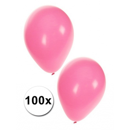 100x Lichtroze feest ballonnen