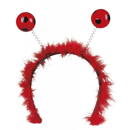 Lieveheersbeestje haarband rood met zwart