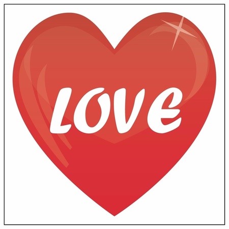 Rode hartjes sticker Love 10,5 cm | Fun en Feest