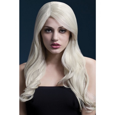 Blonde wig long deluxe