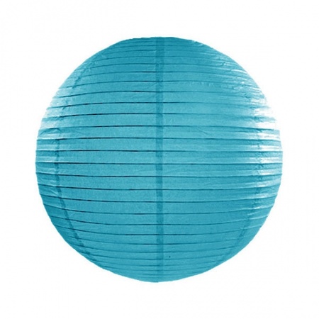 Turquoise blauwe lampion rond 25 cm
