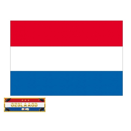 Geslaagd / afgestudeerd vlag van Nederland incl. gratis sticker