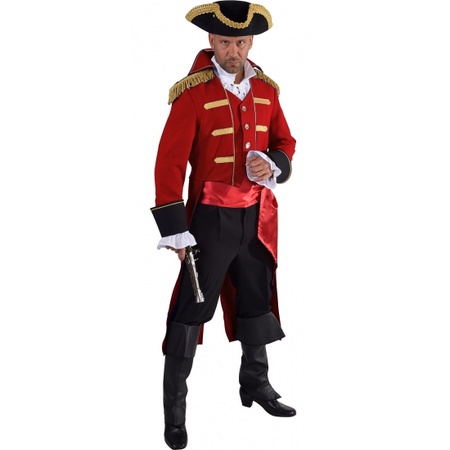 Piraat verkleed jas rood voor heren