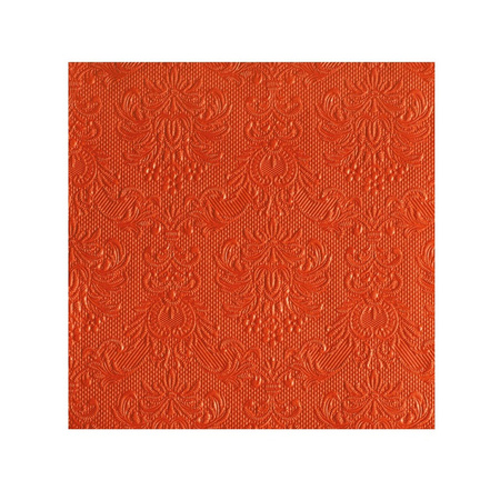 Servetten oranje met decoratie/barok stijl 3-laags 15x stuks