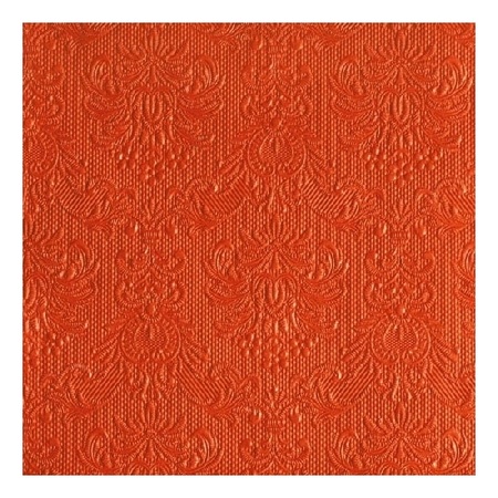 Servetten oranje met decoratie/barok stijl 3-laags 15x stuks