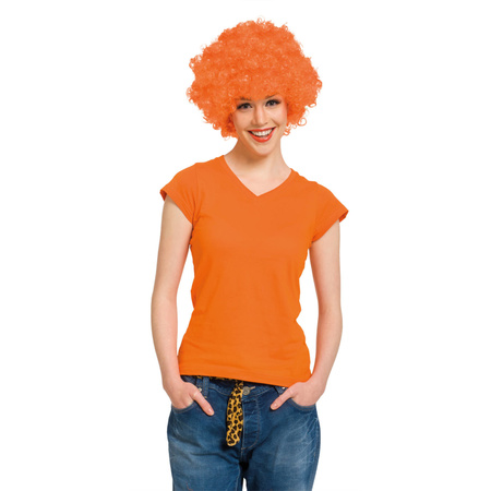 Orange afro wig mega