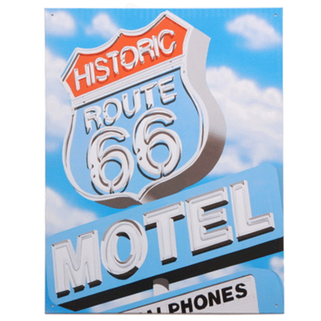 Emaille plaat Route 66 reclame