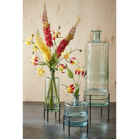 Mica Decorations flesvormige bloemenvaas 15 x 40 cm transparant glas