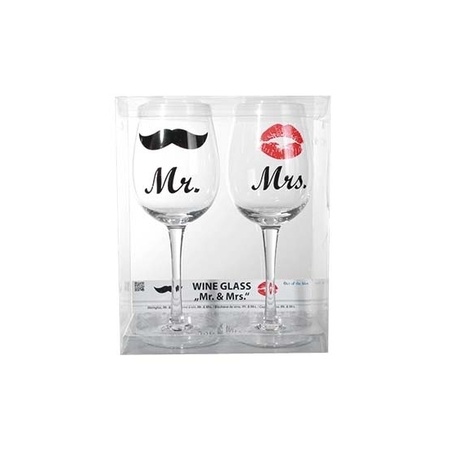 Mr & Mrs wijnglazen 22,5 cm 430 ml