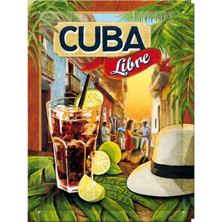 Tinnen plaatje Cuba Libre 15 x 20 cm