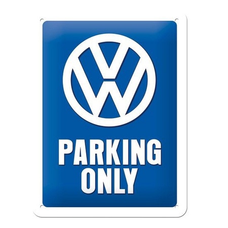 Tinnen plaatje Volkswagen parking 15 x 20 cm