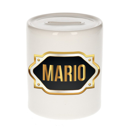 Mario naam / voornaam kado spaarpot met embleem