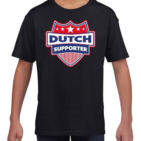 Nederland  / Dutch supporter shirt zwart voor kinderen