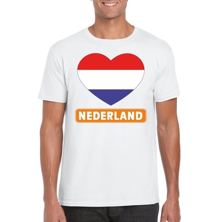 I love Nederland t-shirt wit heren
