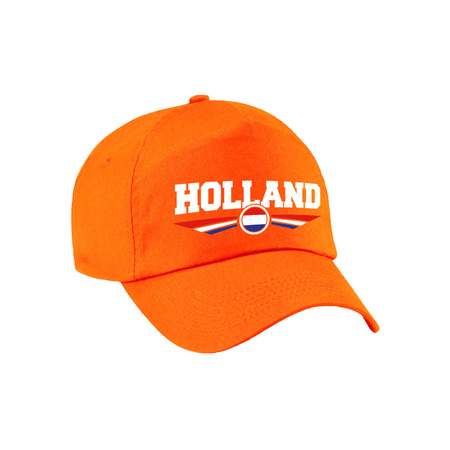 Nederland / Holland landen pet / baseball cap oranje voor volwassenen