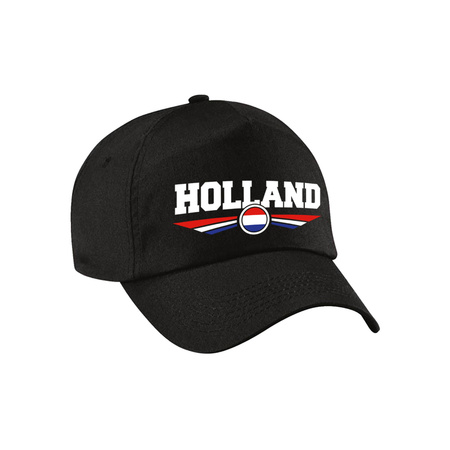 Nederland / Holland landen pet / baseball cap zwart voor volwassenen