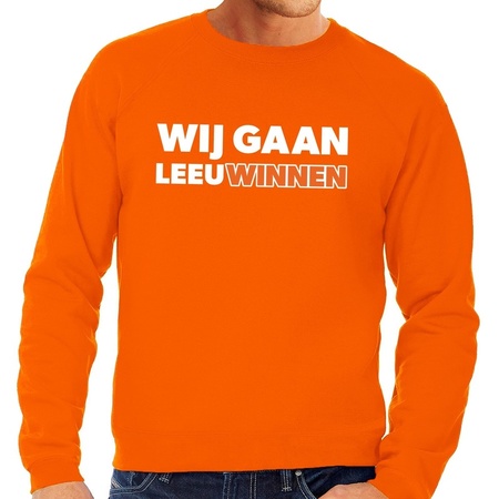 EK / WK supporter sweater wij gaan LeeuWinnen oranje voor heren