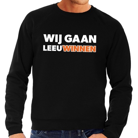 EK / WK supporter sweater wij gaan LeeuWinnen zwart voor heren