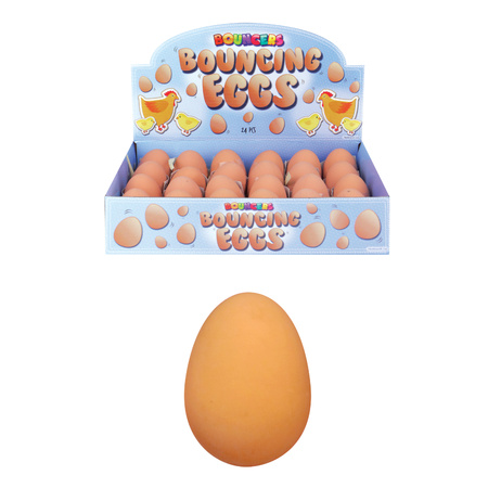 Henbrandt Nep stuiterend ei - rubber - bruin - stuiterbal fop eieren