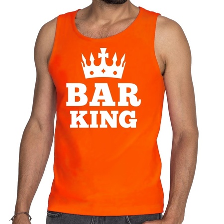 Bar King mouwloos shirt / tanktop  oranje heren
