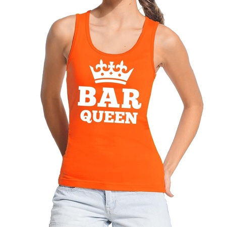 Bar Queen mouwloos shirt / tanktop oranje dames