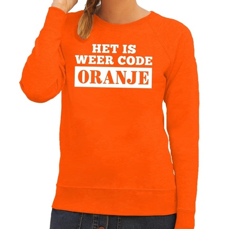 Code Oranje sweater oranje dames