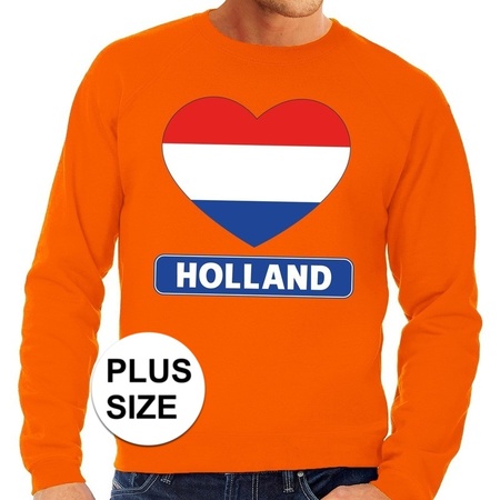 Grote maten Holland hart supporter trui oranje heren