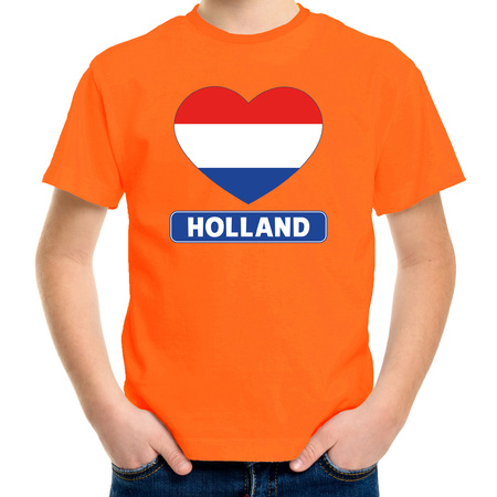 Hart Hollandse vlag shirt oranje kinderen