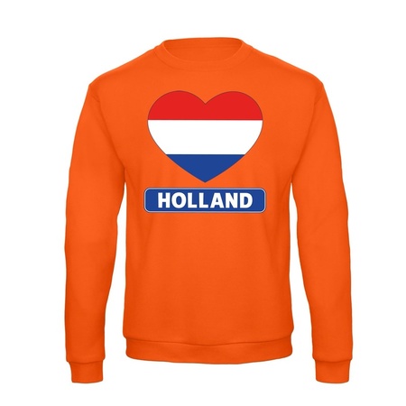 Hart Hollandse vlag sweater oranje heren