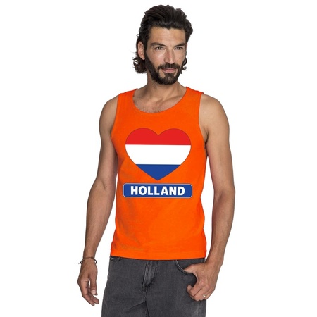 Holland heart flag tanktop orange men