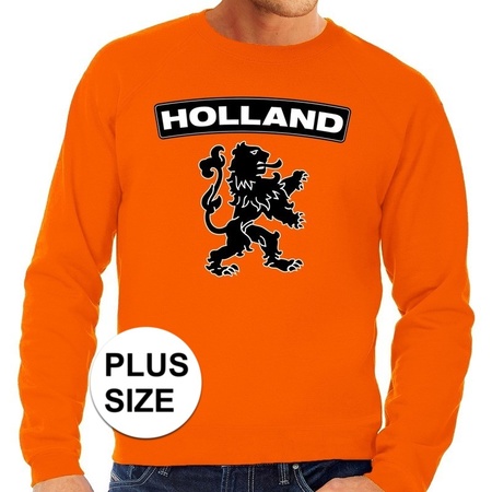 Grote maten Hollandse leeuw supporter trui oranje heren