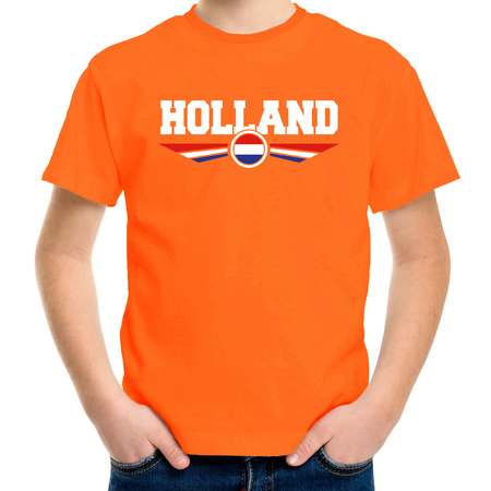 Orange / Holland supporter t-shirt orange for kids