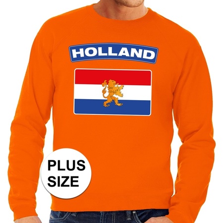 Grote maten Hollandse vlag supporter trui oranje heren