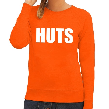 Funny Huts sweater oranje dames