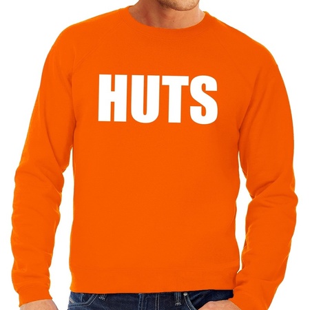 Huts sweater oranje heren