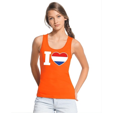 I love Holland topje/shirt oranje dames