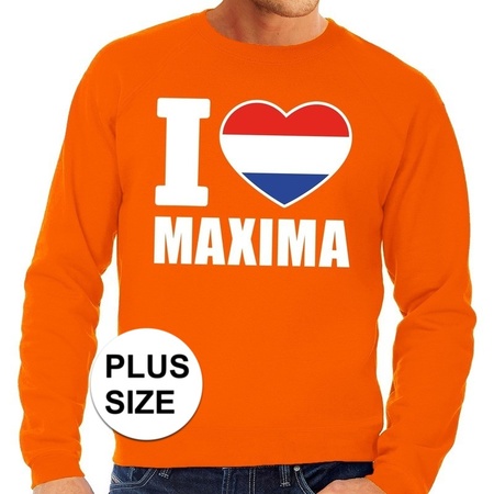 I love Maxima big size sweater orange men